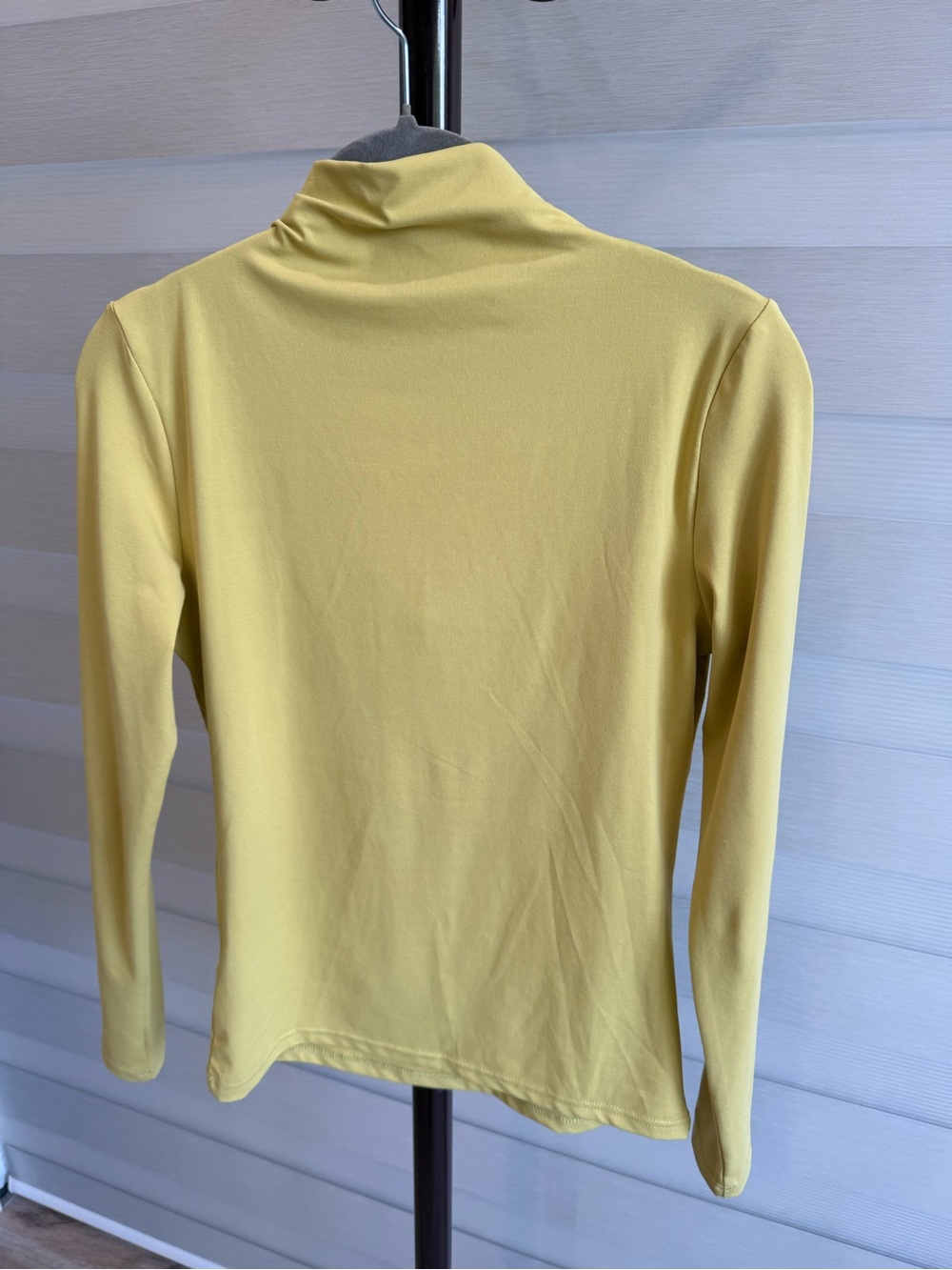SHEIN Yellow Ruched Mock Neck Long Sleeve Top - Picture 7 of 7